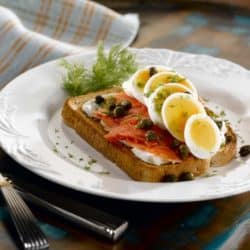 smoked salmon and egg toast