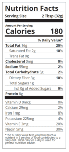 nutrition facts label for santa cruz peanut butter