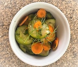 Zucchini carrot salad with fennel fronds