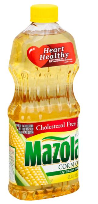 bottle of Mazola corn oil