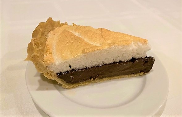 slice of chocolate meringue pie