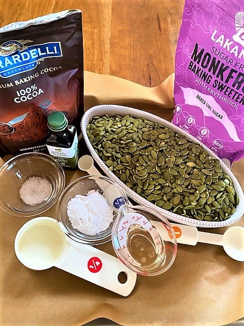 Chocolate pumpkin seed butter ingredients