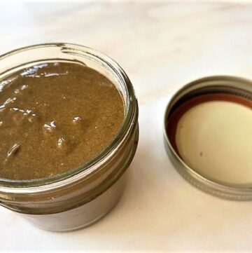 small jar of chocolate pumpkin seed butter