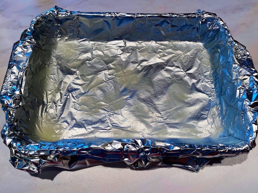 foiled pan for baking carb-conscious erythritol brownies