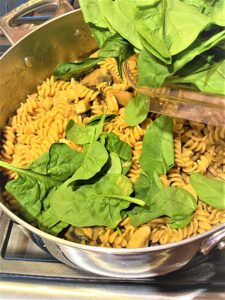 Fresh spinach is stirred into the Creamy Coconut Chicken Curry
