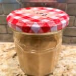 jar of homemade tahini