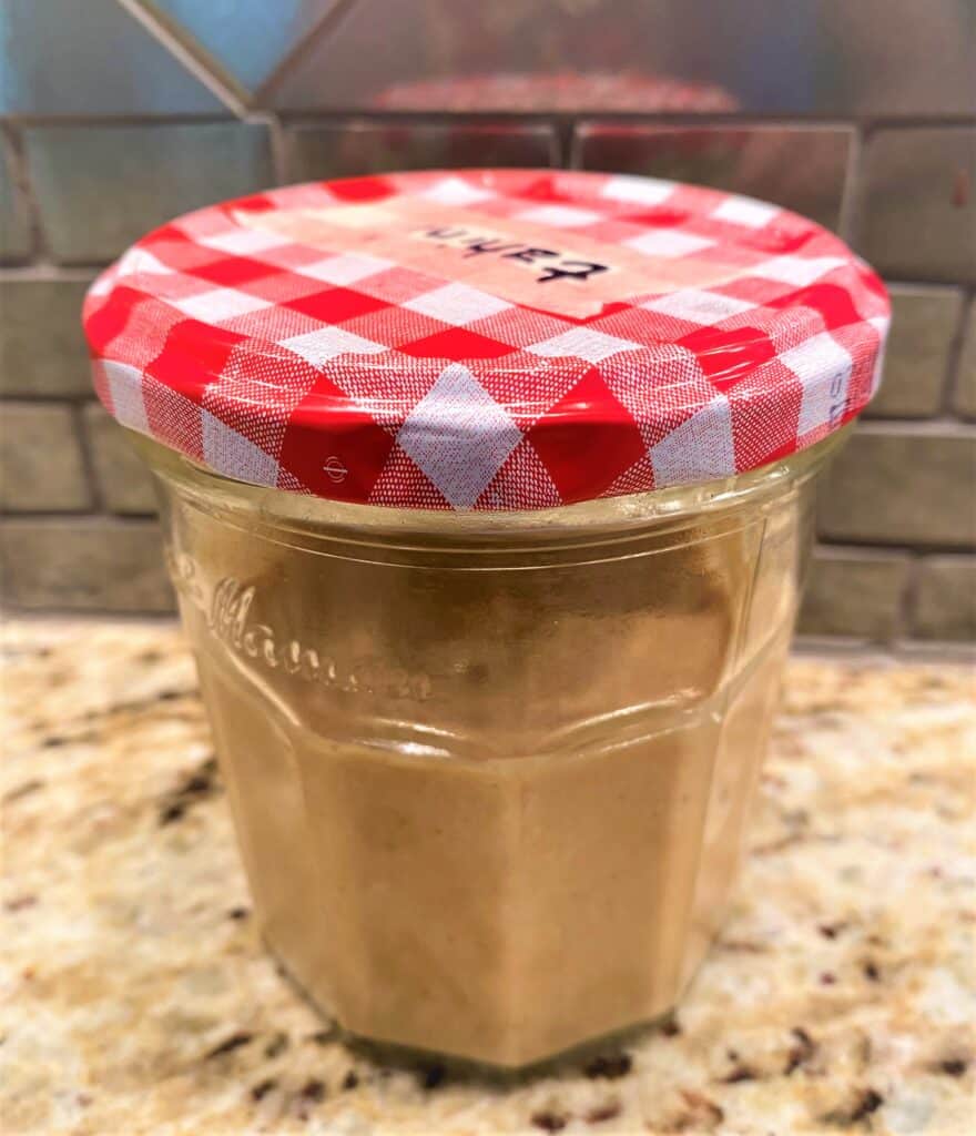 jar of homemade tahini