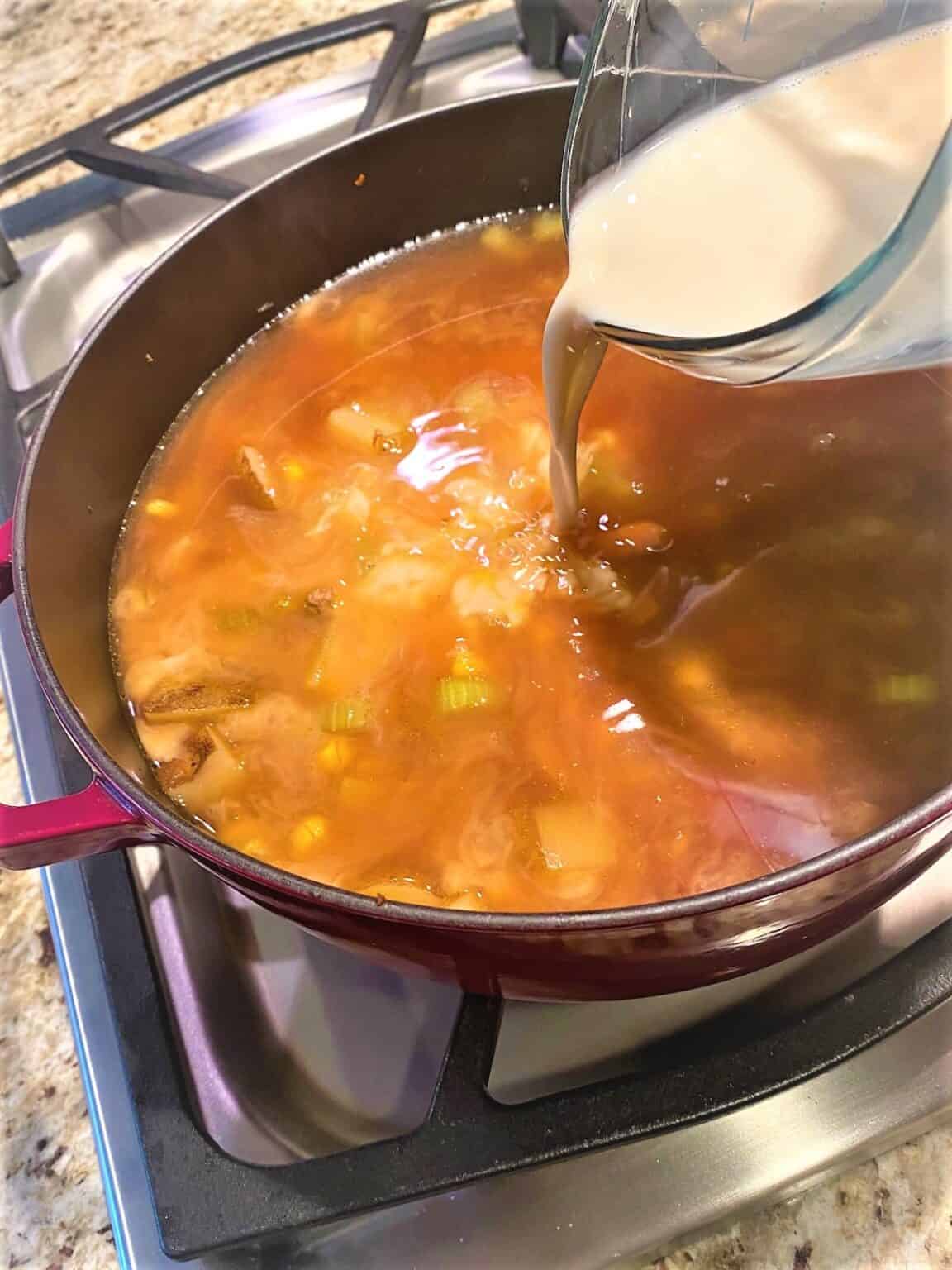 Corn and Sausage Chowder using evaporated milk Food Hall by Jani