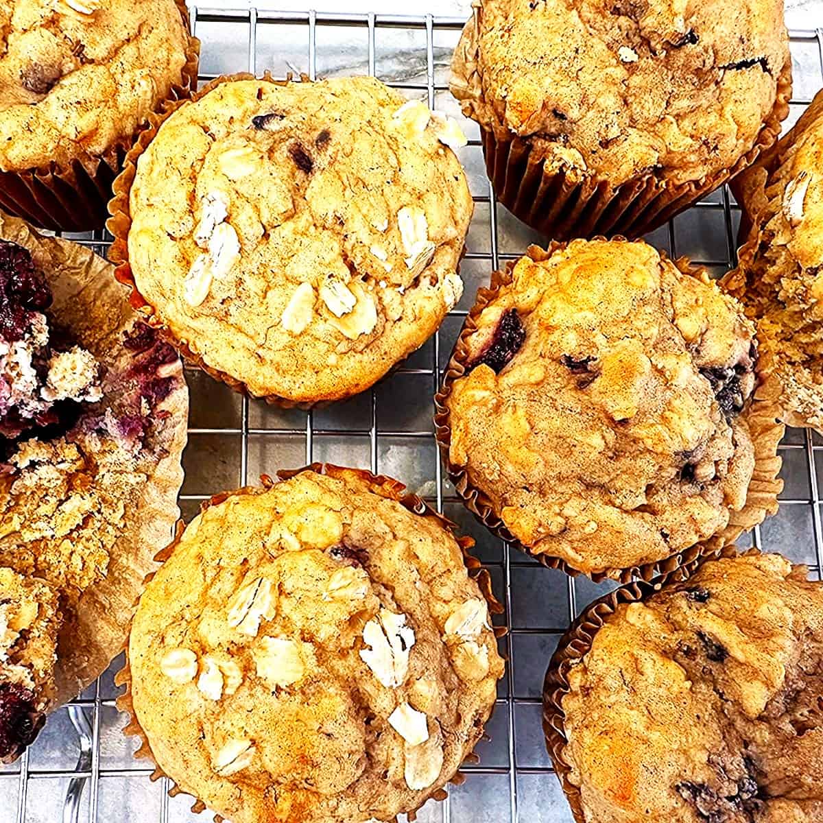 Banana Blackberry Oatmeal Muffins