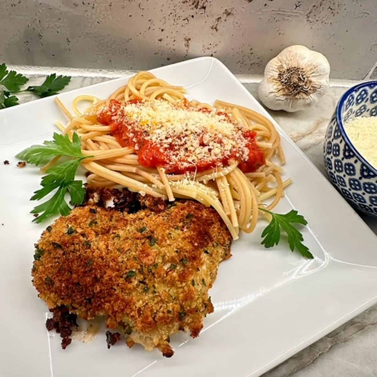 Baked Parmesan Garlic Chicken Thighs
