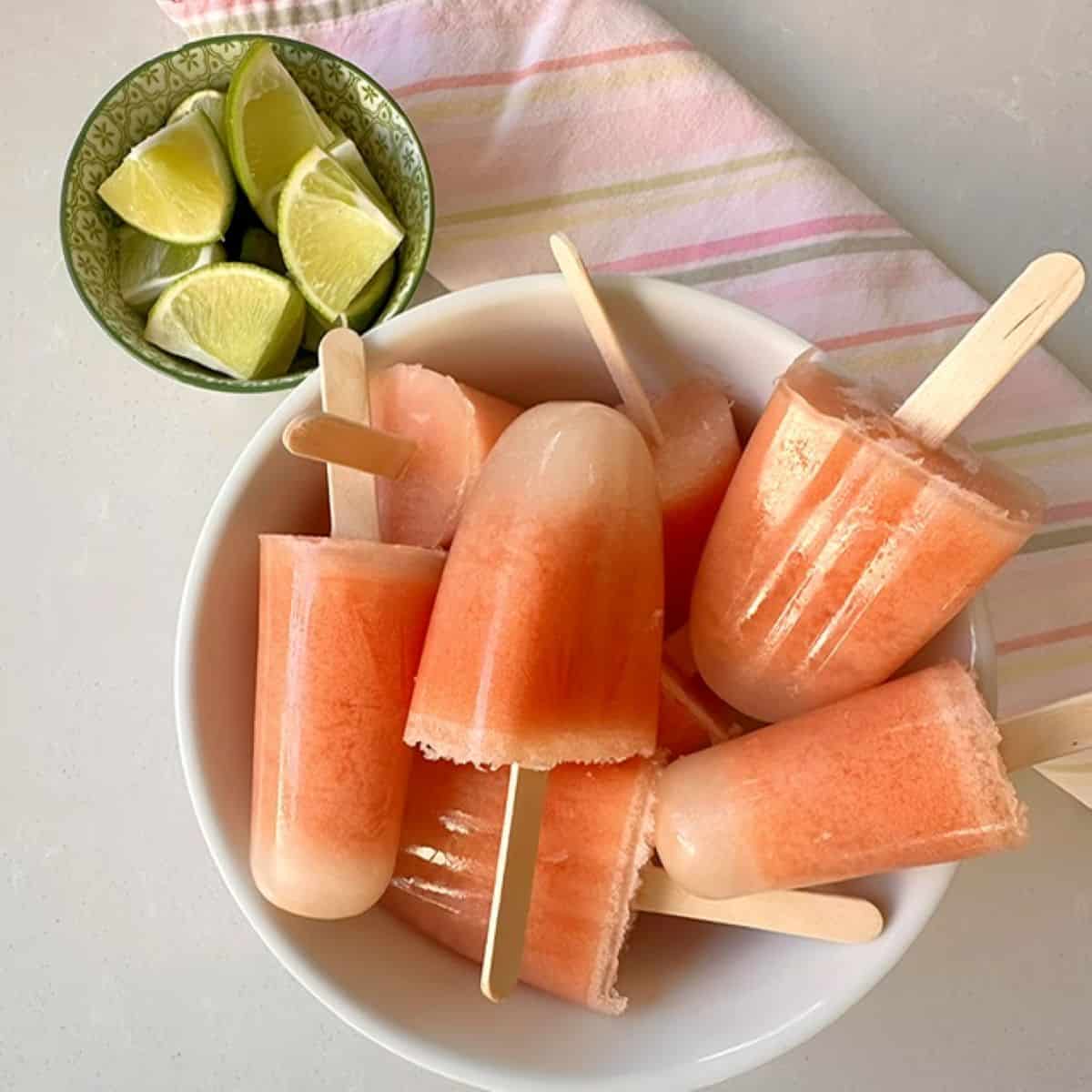 Watermelon Popsicles with Coconut Milk